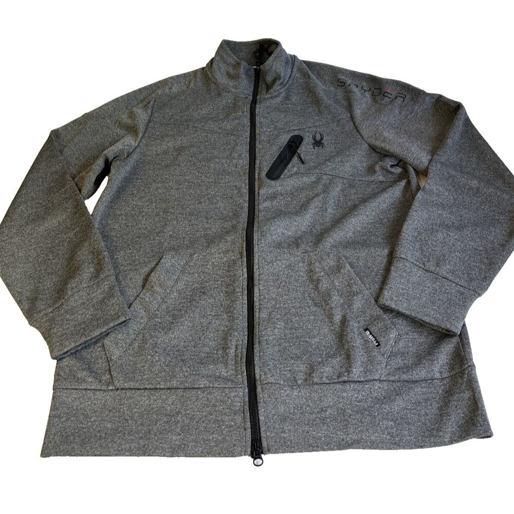 Spyder Full Zip Jacket Mens Large Heather Grey Active Prow-8